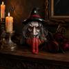 Halloween Party Table Decor Long Tongue Witch Pumpkin Ornament, Spooky Gothic Desktop Resin Tabletop Decorations Figurine, Collectible Decoration for