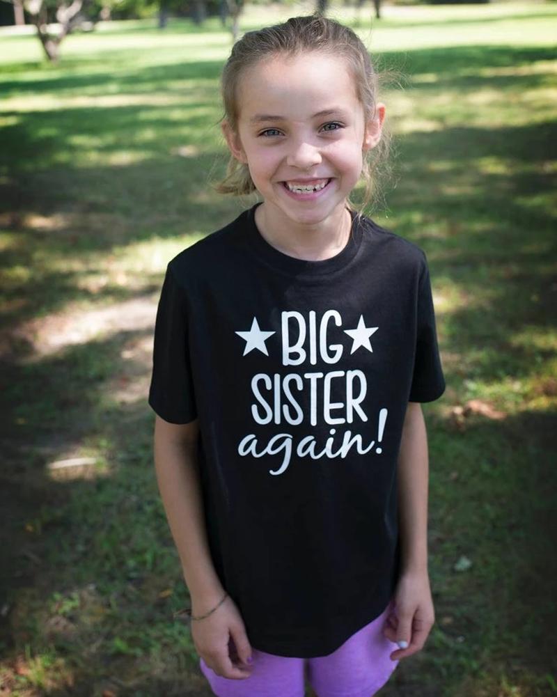 Футболки для братьев и сестер, детские футболки, футболка с объявлением «Большой брат, большая сестра», детская футболка с короткими рукавами, повышенная до «Большой брат/сестра»