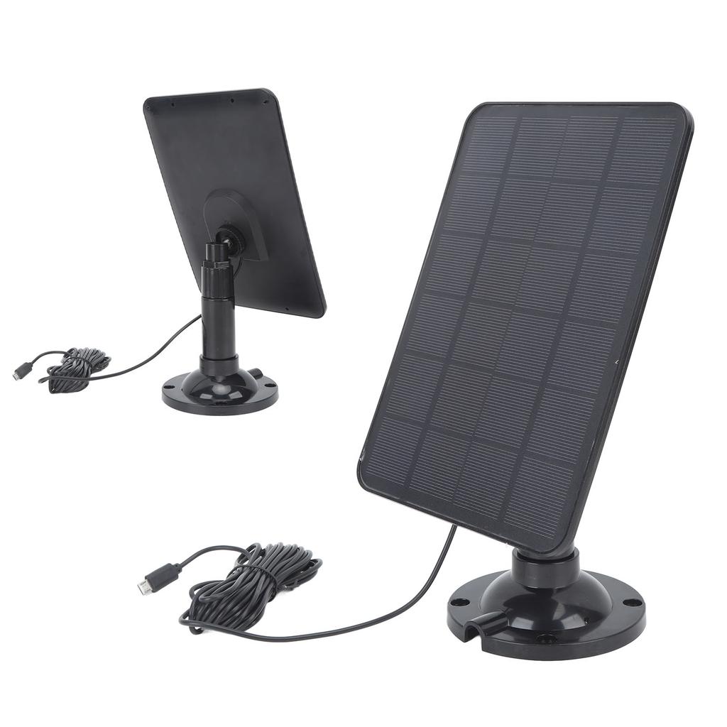 Camera Solar Panel Charger 10W 5V Micro USB Black Solar Charging Panel for Security Camera Cellphone Power Bank