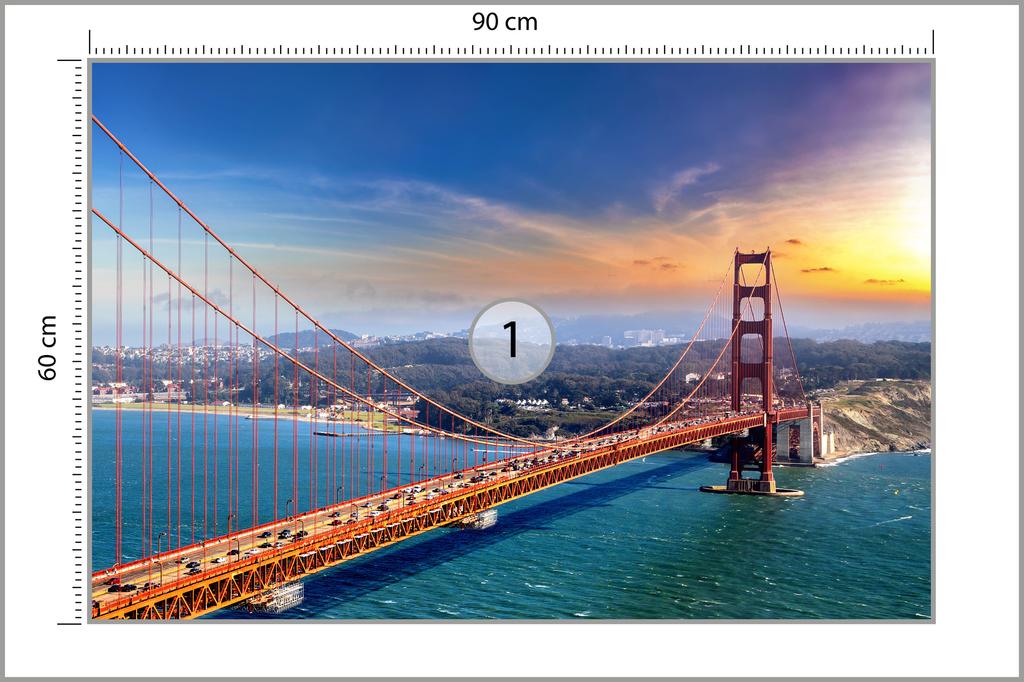 Photomural Golden Gate Bridge In San Francisco Self-Adhesive Mural 90x60