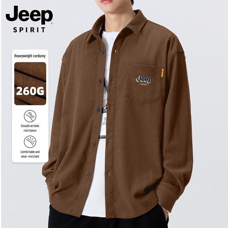 Мужская вельветовая рубашка с длинным рукавом и отложным воротником JEEP SPIRIT