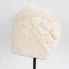 Luxury Warm Real Fox Fur Bomber Hat Female Winter Hand Knitted Real Rex Rabbit Fur Hats Women Outdoor Rex Rabbit Fur Flower Cap