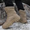 Men's Boots Outdoor Hiking Shoes Men Non-slip Desert Waterproof Combat Wear-resistant Boot Mens Solid Color Snow Boot HotSale