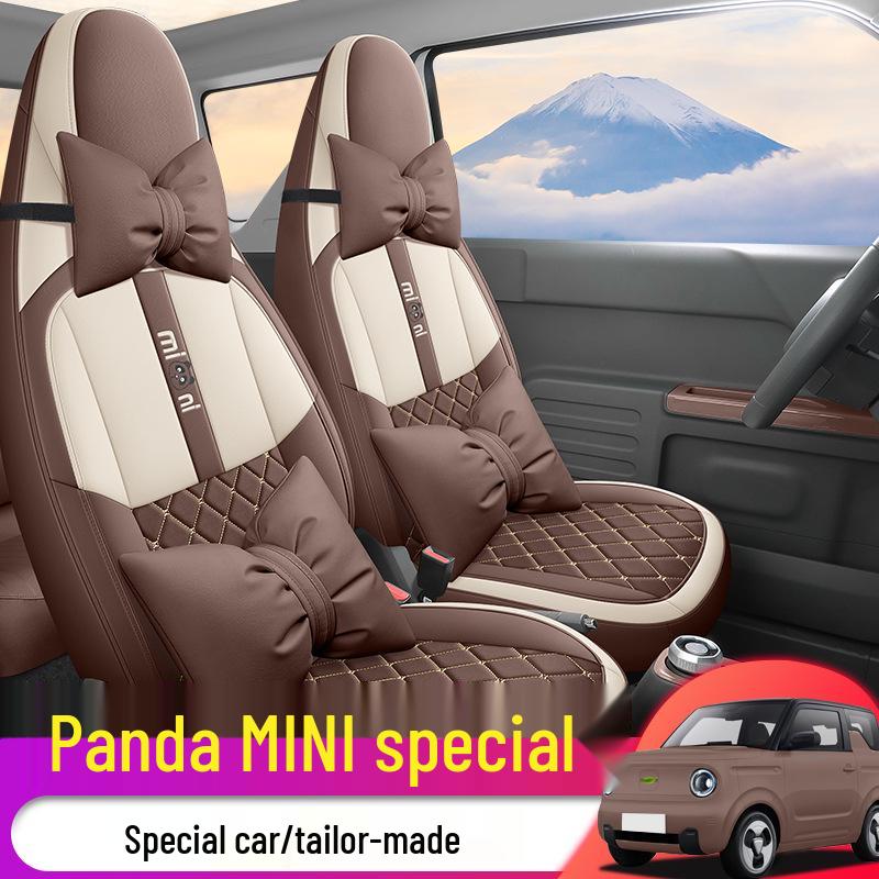 Универсальный дышащий чехол на автомобильное сиденье Panda MINI – Милый, износостойкий, перфорированный, подходит для четырех сезонов