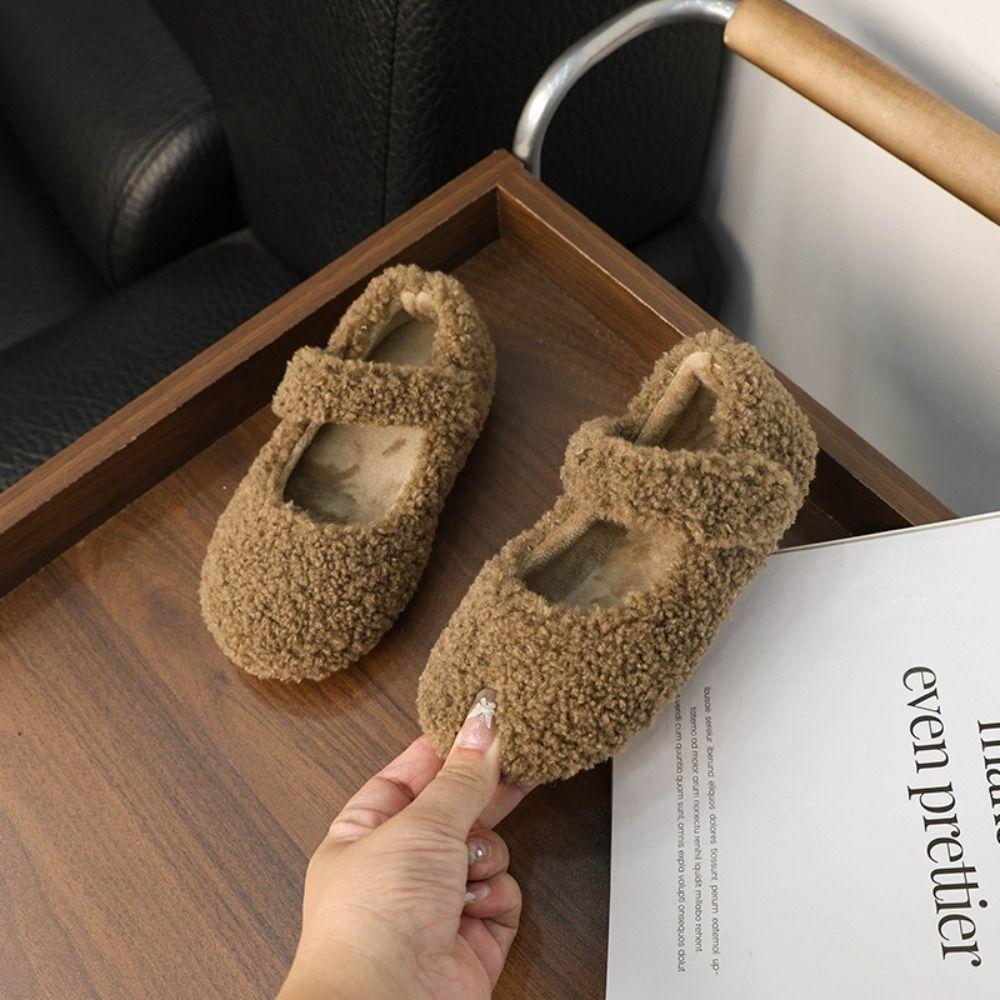 Warm Children Flat Shoes Non-Slip Winter Shoes Fashion Fleece Fur Shoes Kids