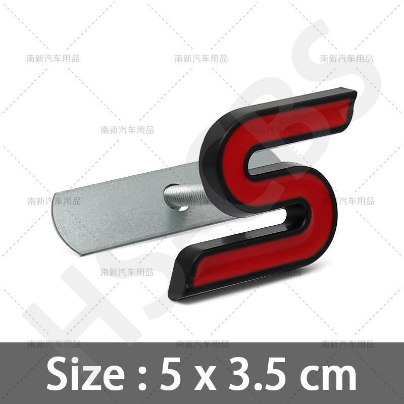 1Pcs 3D Metal S Logo Car Front Hood Grille Emblem KHSEF6 Badge Stickers For Fiesta Escort Mondeo Taurus Ecosport Kuga Edge Car Styling