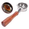 58mm Bottomless Portafilter Fit for Petrus Coffee Machine Stainless Steel Coffee Bottomless Portafilter 3 Ears Wood Handle