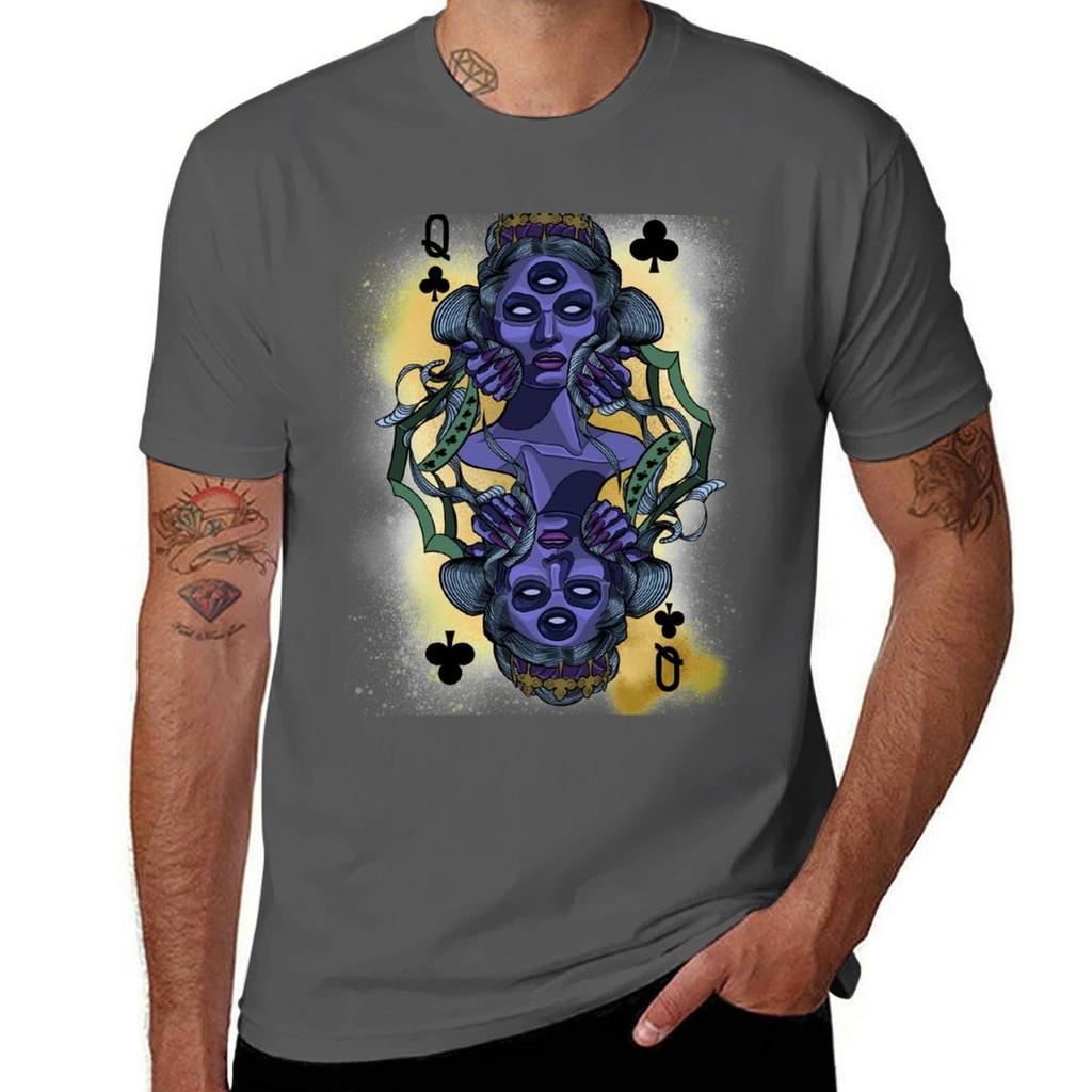Queen Of Clubs Tshirt Large Size Casual Short Sleeve Top