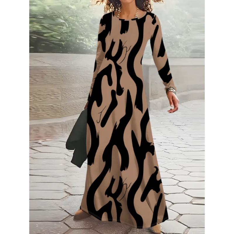 Simple Crew Neck Maxi Dress