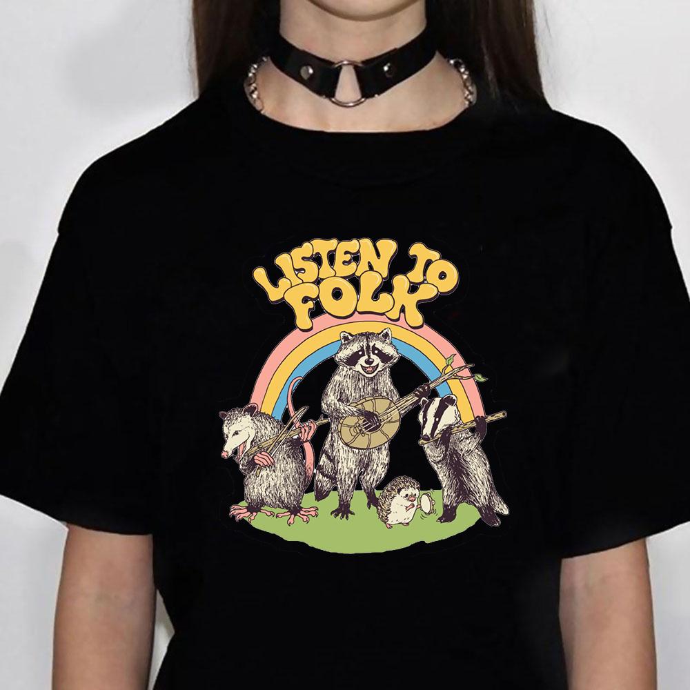 Hedgehog tshirt Women harajuku Y2K funny tshirts girl streetwear designer comic clothing