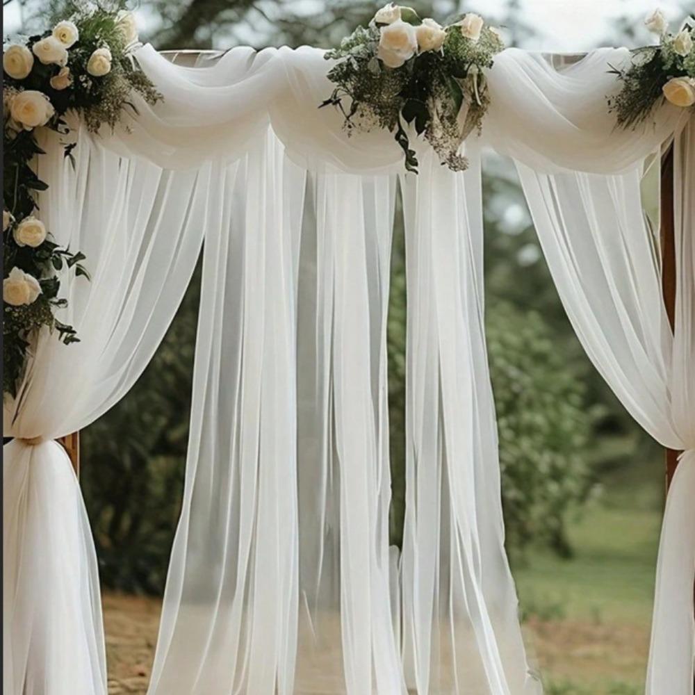 White Pink Wedding Tulle Arch Elegant Backdrop Fabric Arch Draping Fabric  Birthday Party