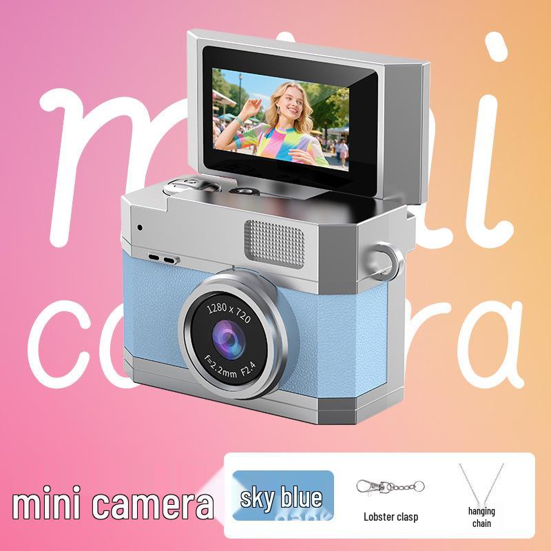 Retro Mini HD Thumb Camera for Students & Parties - Portable Photo & Video Recorder with Neck Strap