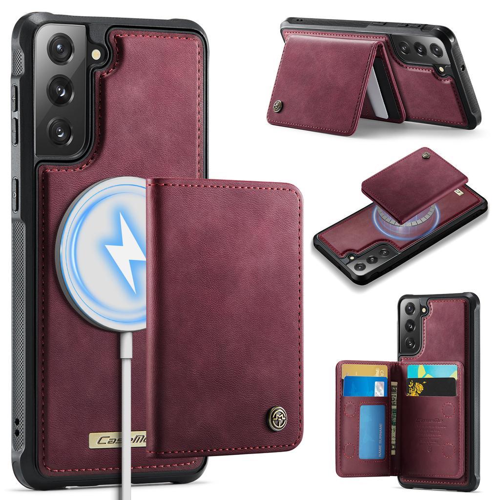 For Samsung Galaxy S22+ 5G Magnetic Case CASEME ME80 Series Leather PC TPU Phone Cover with Detachable Wallet