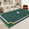Luxury Green Large Living Room Rug Golden Border Antiskid Room Decoration Home Mats Soft Fluffy Lounge Carpet Machine Washable