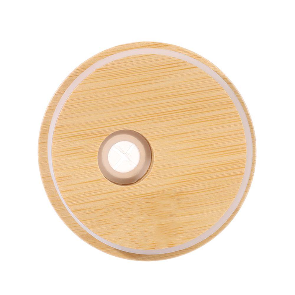 Storage Bottles Silicone Seal Ring Wide Mouth Cup Mason Jar Lid With Straw Hole Bamboo Wood Lids