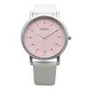 Watch Cute Stylish Dial Easy To Read Analog Waterproof White X Pink Women's