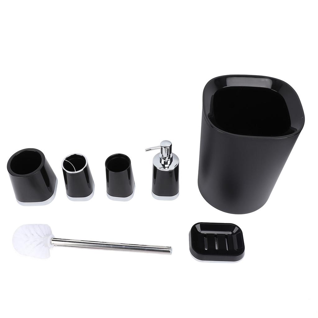 Bathroom Accessory Set PP Practical Trash Can Mouthwash Cup Toilet Brush Soap Dispenser for Home