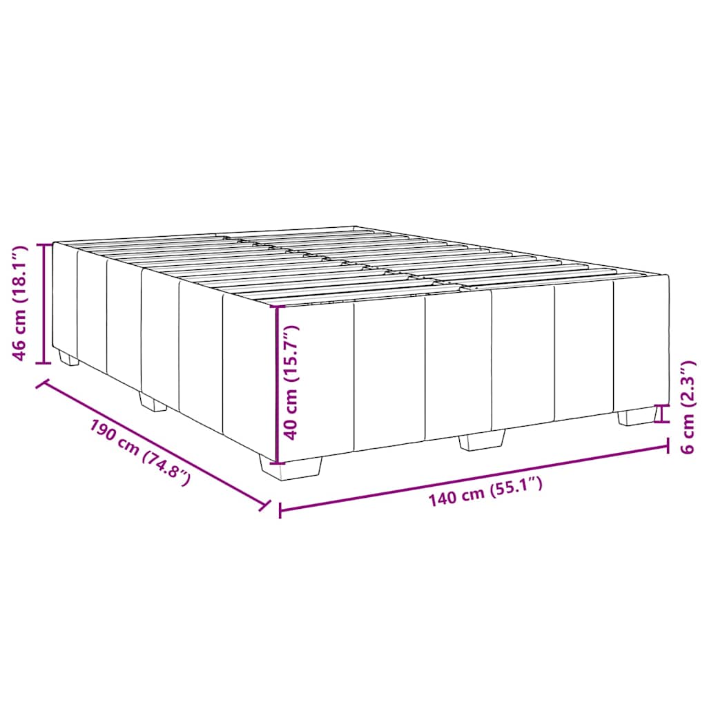 Bed Frame without Mattress Dark Grey 140x190 cm Fabric