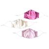 Matkooz Satin Silk Face Mask With Soft Adjustable Elastic For Girls, Women & Men - Pack Of 3Pcs, Golden/Nude brown/Pink