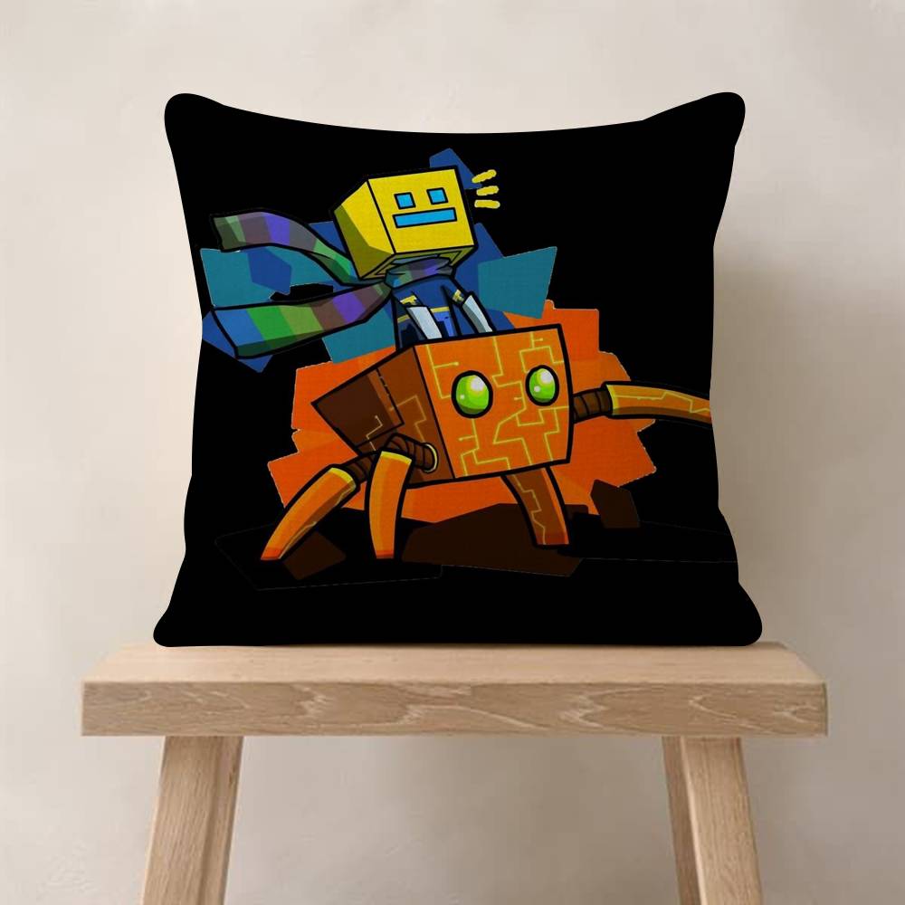 Game Geometry cartoon Dash Pillow Gift Home Office Decoration Bedroom Sofa Car Cushion Cover case 45x45