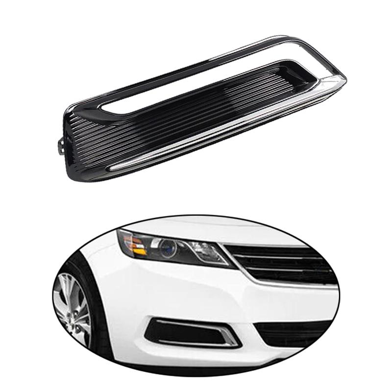 1pc Car Front Bumper Fog Light Cover Grille for Chevrolet Chevy Impala Premier with Daytime Running Lights - 23455346