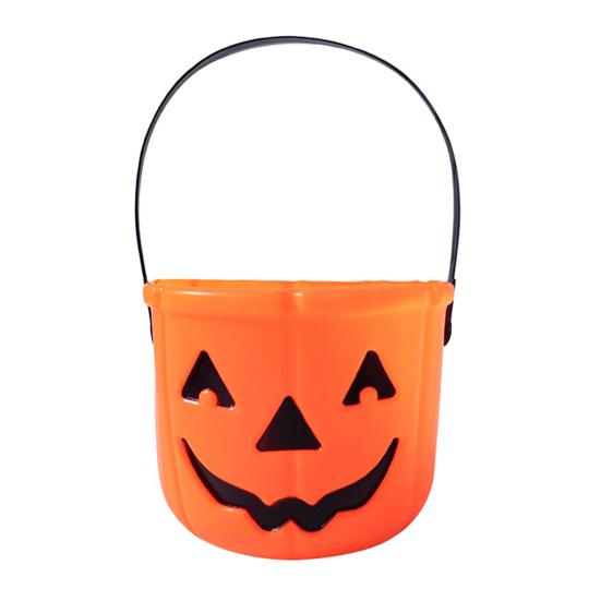 Halloween Candy Bucket Pumpkin Skull Bucket Trick or Treat Bucket with Handle for Kids Halloween Party Decoration
