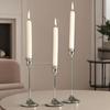 3Pcs Exquisite Metal Romantic Candle Stand Gold Plated Tabletop Candle Holder  Hotel Decor