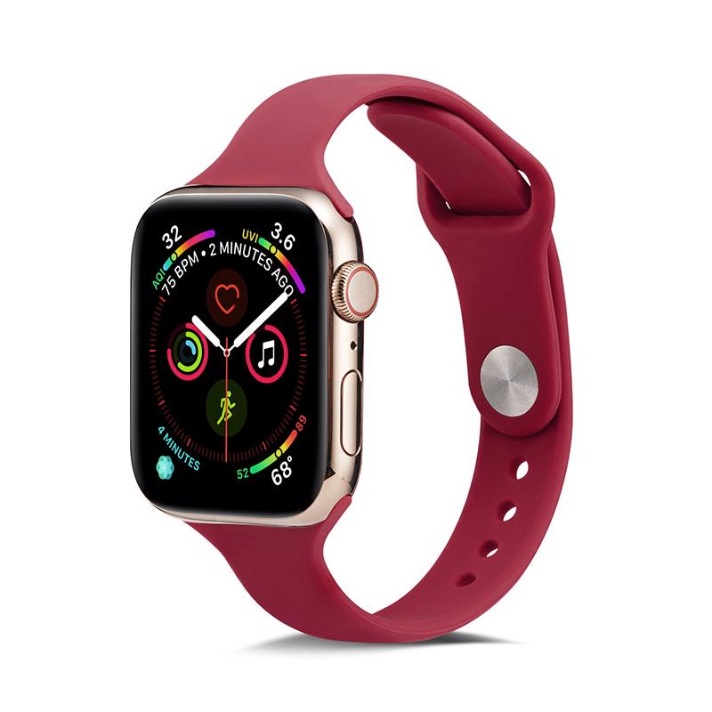 Мягкий тонкий силиконовый спортивный ремешок для Apple Watch 5 4 3 2 1 38 мм 42 мм, резиновый ремешок для часов для Iwatch series 5 4 40 мм 44 мм