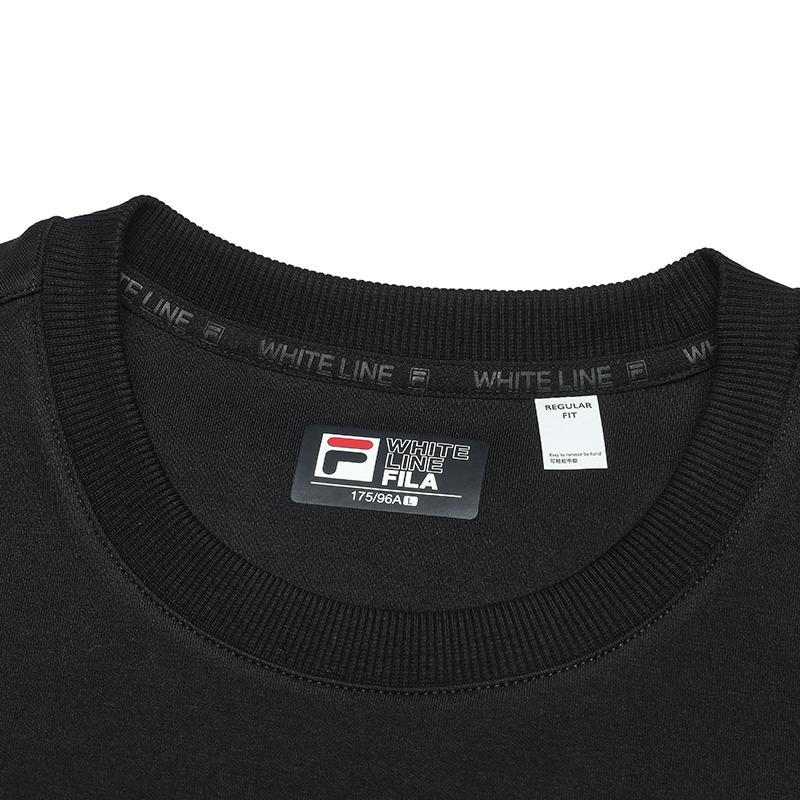 Fila Наследие Повседневный Универсальный Круглый Вырез Буквенный Пуловер С Длинным Рукавом Толстовка Мужская толстовка Черный F11M518202FBK