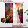 2D flat printing 2pcs Party Curtain Desert Sunset Cactus Flower Bloom Digital Printed Polyester Drapes Holiday Decorations for