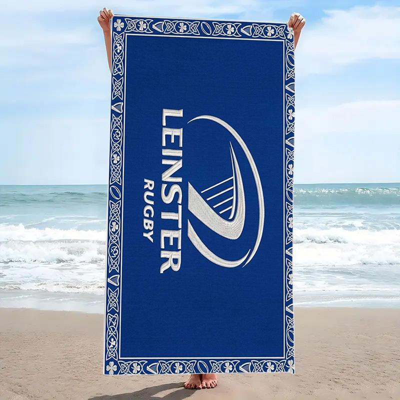 Leinster Rugby Print Beach Towel, Large Soft Quick Dry Towel for Beach Camping Swimming