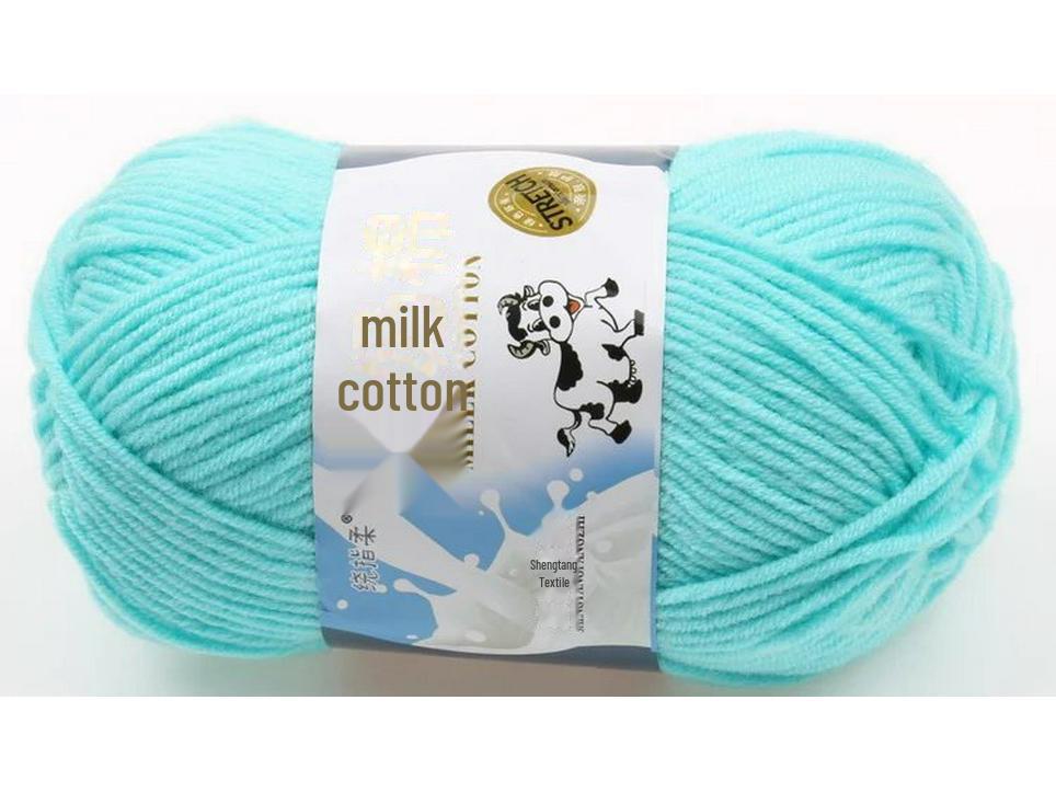 Комплект из 5 нитей детской шерстяной шапки и шарфа из молочной хлопковой пряжи средней толщины, ручная работа