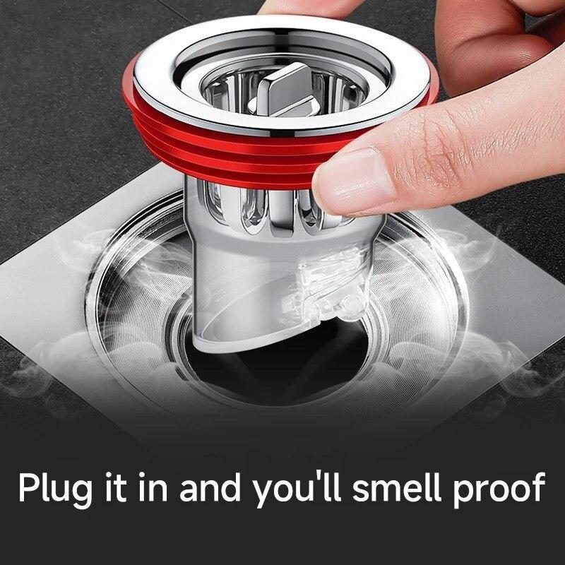 Не пропускающий запахи напольный сливной клапан - Канализационное ядро с обратным клапаном Заглушка для слива пола в душевой кабине для кухни, ванной комнаты, туалета, канализации