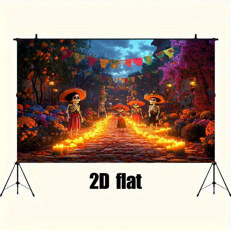 The 2D flat background cloth used for the Day of the Dead celebration in Mexico is also suitable for Halloween.zyc