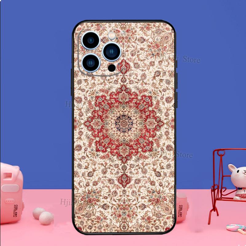 Чехол для телефона с цветочным узором в персидском стиле для iPhone 16 15 12 13 Mini 11 14 Pro XS Max Plus X XR Силиконовый чехол