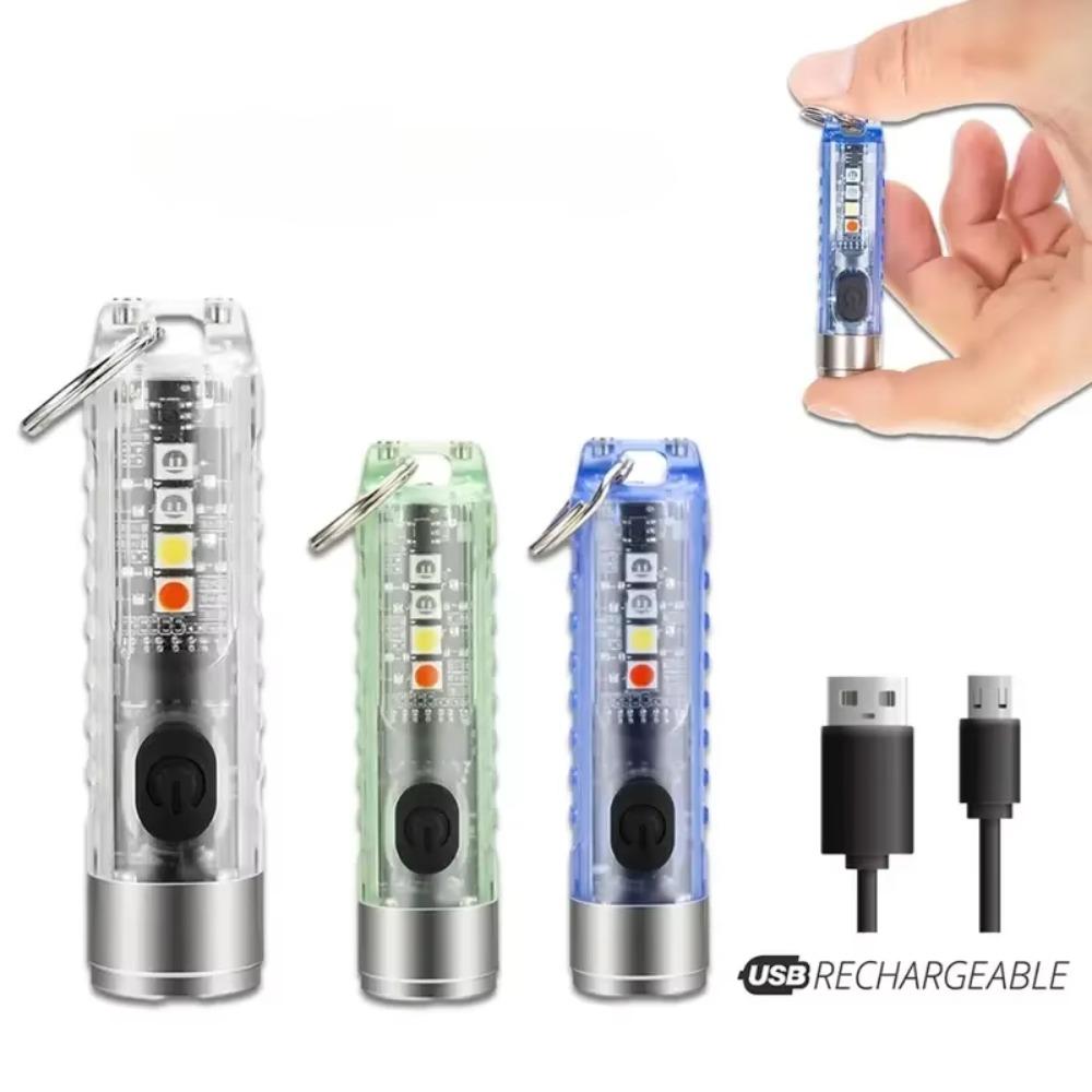 USB Rechargeable Magnetic Torch Keychain Keychain Flashlight Mini LED Flashlight Outdoor Lighting