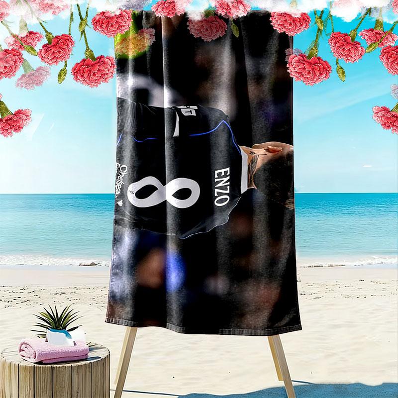 Enzo Fernandez Print Beach Towel, Large Soft Quick Dry Towel for Beach Camping Swimming