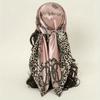New Leopard Chain Print Square Turban Scarf Classic Satin Bandana Vintage Hijab Women Head Wraps Windproof Shawl
