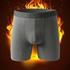 Men Winter Boxers Thermal Mid Waist Lengthened Solid Color Elastic Thick Heat Retention U Convex Soft Elastic Anti-septic Underpants