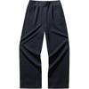 Elastic Loose Fit Solid Color Straight Leg Casual Pants Women Bottoms Black 162447342U-5