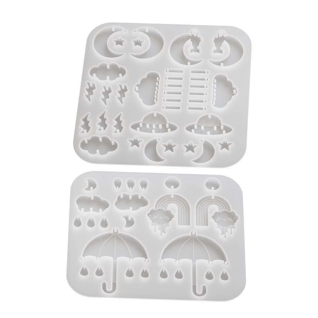 DIY Форма из Эпоксидной Смолы 'Мак' для Подвесок и Серёг в Виде Зонта, Луны, Облаков, Планеты и Молнии