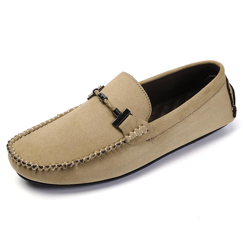 Мужские замшевые туфли с мягкой подошвой, удобные мужские туфли на плоской подошве, повседневная обувь для поездок на работу, модные красные мужские мокасины для вождения