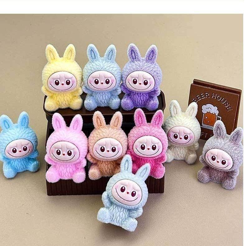 Plush Sitting Posture, Canvas, Desktop Accessories, Figurines, Car Console Decorations, Labubu Plush Toys