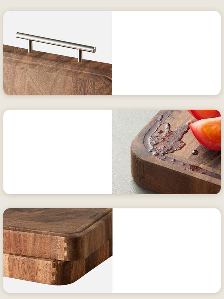 Разделочная доска с антибактериальным покрытием, устойчивая к плесени, двусторонняя, утолщенная разделочная доска из натурального массива дерева