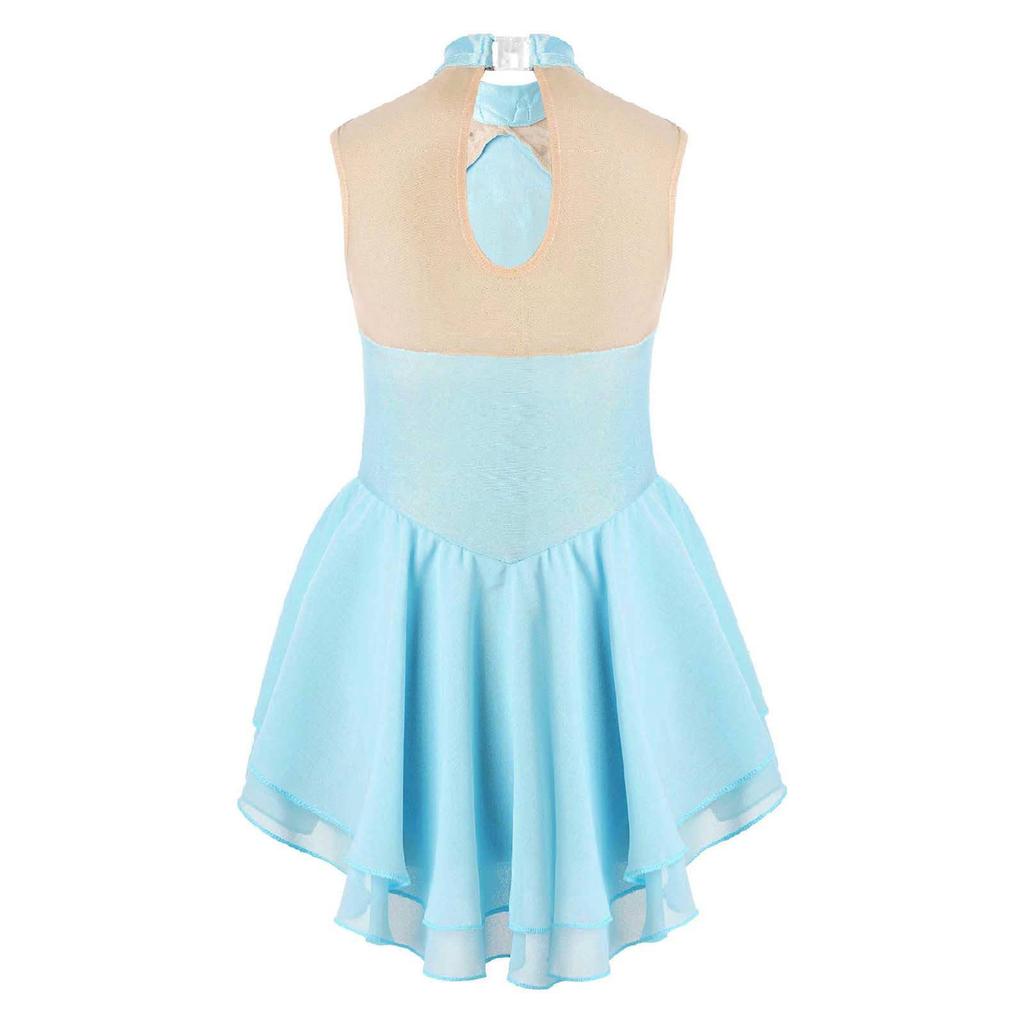 Figure Skating Dresses for Girls Shiny Rhinestone Gymnastics Leotards Girls Ballet Dance