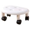 Round Low Rolling Stools Fuax Leather Universal Wheel Small Roller Swivel Stool High Weight