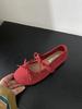 2025 Spring New Flat Shoes Ballet Shoes French Bow Mary Jane Shoes Women's Shoes with Skirts Soft-soled Single Shoes