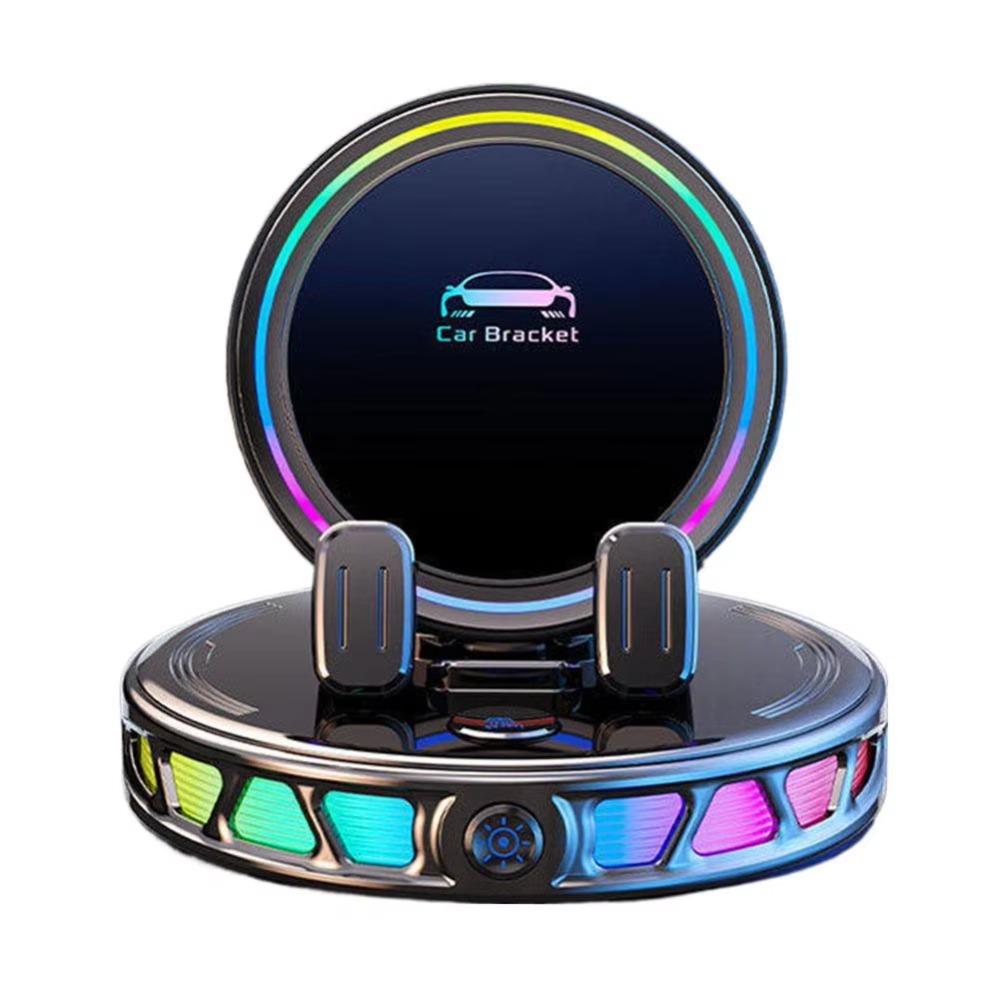 RGB Ambient Lightting Electric Car Mount Dashboard Suction Smart Bracket Smartphone