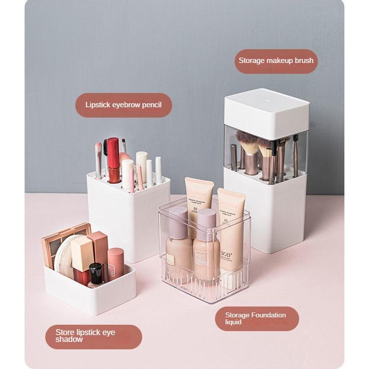 Пылезащитная трубка для хранения кистей для макияжа, коробка для отделки, карандаш для бровей, кисть для теней для век, губная помада, настольная косметичка, ведро для сушки