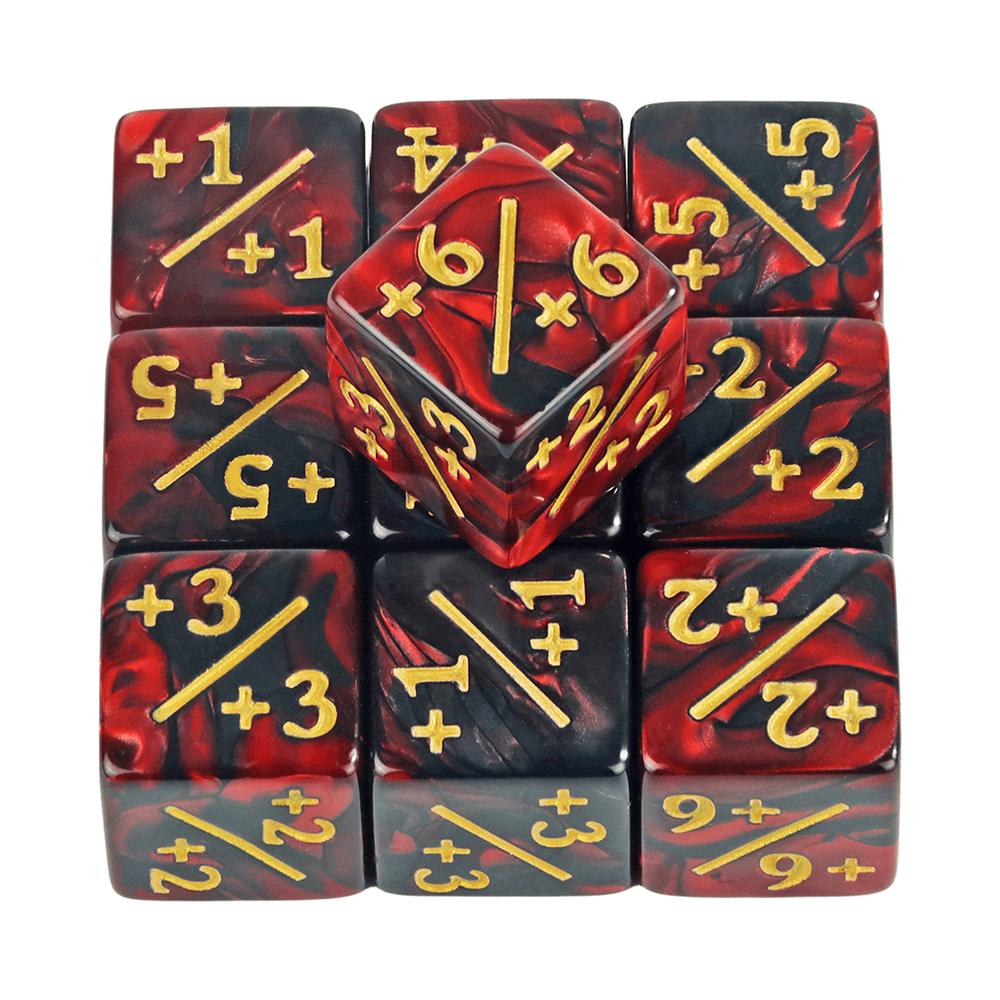 Коллекция шестигранных кубиков D6 Фишки 1/1 и -1/-1 Коллекция из 10 кубиков для обучения математике Детские арифметические игрушки Аксессуары для карточных игр